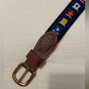 Orciani Brown Leather and Blue Canvas Men's Belt